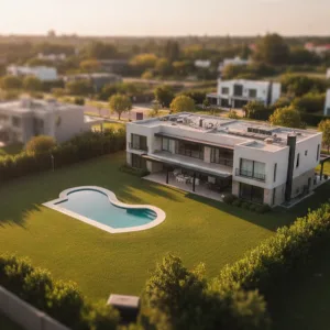 Fotografía aérea 4K de propiedad de lujo con dron, ideal para inmobiliarias en caba